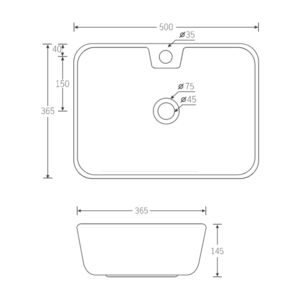 Επιτραπέζιος Νιπτήρας Πορσελάνης 50x36.5x14.5cm Λευκός Sofia 00 Soncera / Excel - Image 6