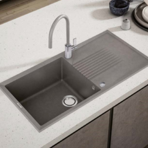Ένθετος Γρανιτένιος Νεροχύτης 100×50cm Tekno 480 Tortora G43 Elleci - Image 3