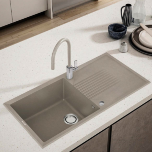Ένθετος Γρανιτένιος Νεροχύτης 100×50cm Tekno 480 Tortora G43 Elleci - Image 4
