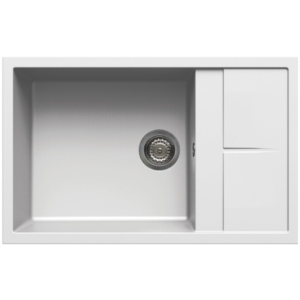 Ένθετος Γρανιτένιος Νεροχύτης 78x50cm Unico 310 Bianco G68 Elleci - Image 2