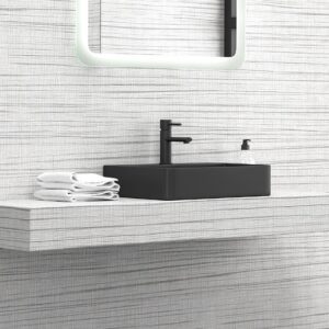 Νιπτήρας Επικαθήμενος Μαύρος Ματ 50x42cm LT 2173-SMB Karag - Image 2