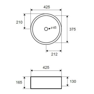 Νιπτήρας Επικαθήμενος Λευκός Ø42.5cm LT 3070 Karag - Image 2