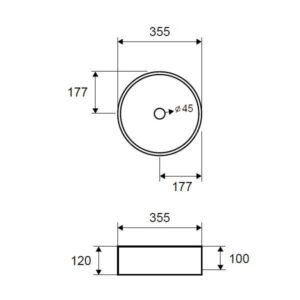 Νιπτήρας Επικαθήμενος Μαύρος Ματ Ø35.5cm LT 3134-MMB Karag - Image 3