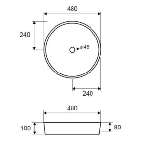 Νιπτήρας Επικαθήμενος Λευκός Ø48cm LT 3206-H Karag - Image 2