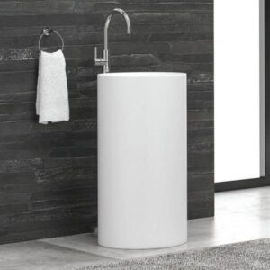 Νιπτήρας Επιδαπέδιος Λευκός Ματ 44x44cm Milos 45D-PMW Karag - Image 3