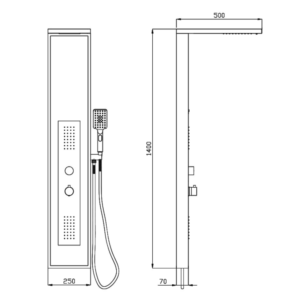 Στήλη Υδρομασάζ Elli White S9237-5 Karag - Image 2