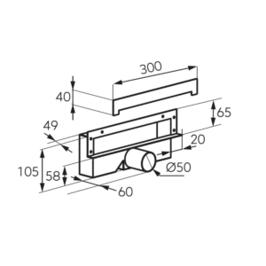 Γραμμικό Σιφώνι Τοίχου Μαύρο 30cm OLWS1-BL Wall Slim Ferro - Image 2