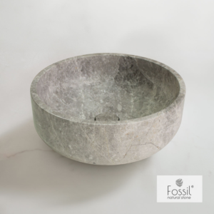 Επιτραπέζιος Μαρμάρινος Νιπτήρας Tundra Grey Ø33cm Thalo Fossil - Image 2