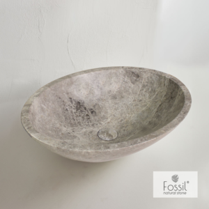 Επιτραπέζιος Μαρμάρινος Νιπτήρας Tundra Grey 55x41cm Mica Fossil - Image 2
