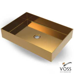 Επιτραπέζιος Νιπτήρας Gold Brushed PVD 55x38cm Aldo Voss - Image 2