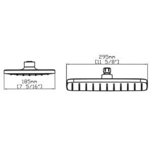 Κεφαλή Ντους Ορθογώνια 30x20cm Gun Metal H28301 Karag - Image 2