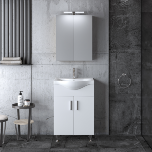 Σετ Έπιπλο Μπάνιου SIENA WHITE 55 9SSI055GL0W 51x34x83cm