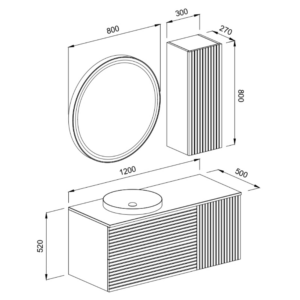 Σετ Έπιπλο Μπάνιου VIEN Ανθρακί MDF 18mm Λάκα 120 9SVIE120ANBM - Image 4