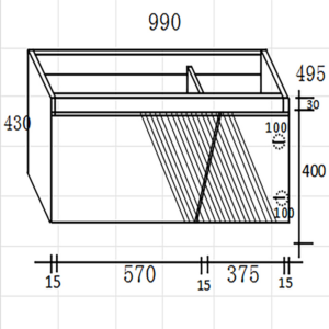 Σετ Έπιπλο Μπάνιου VICTORIA 100cm PLYWOOD BEIGE/PETROL 9SVIC100BEPE - Image 3