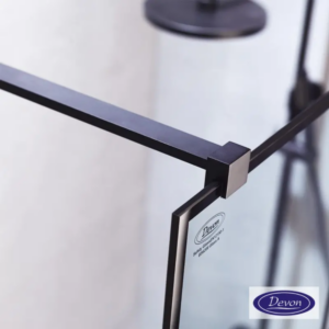 Σταθερό Πάνελ Καμπίνας Devon Iwis Decor Walk-in Clean Glass Black Matt | Σε 6 Διαστάσεις - Image 2