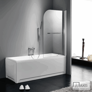 Διαχωριστικό Μπανιέρας 85x140cm με Πετσετοκρεμάστα, AXIS Clear Chrome