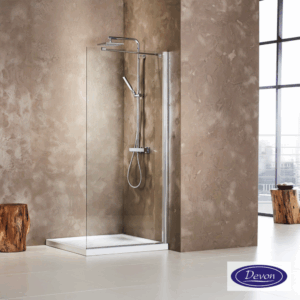 Σταθερό Πάνελ Καμπίνας Devon Iwis WD Walk-in Chrome Clean Glass Ύψος 185cm | Σε 6 Διαστάσεις