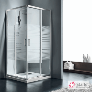 Καμπίνα Nτουζιέρας Γωνιακής Εισόδου Starlet Corner Entry Stripes Chrome | Σε 3 διαστάσεις