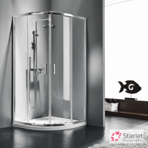 Ημικυκλική Καμπίνα Ντουζιέρας Starlet Quadrant Clear Glass Chrome | Σε 2 Διαστάσεις