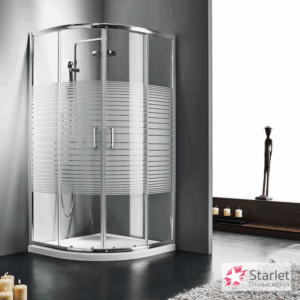 Ημικυκλική Καμπίνα Ντουζιέρας Starlet Quadrant Stripes Chrome | Σε 2 Διαστάσεις