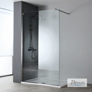 Σταθερό Πάνελ Καμπίνας Devon Iwis Walk-in Black Brushed PVD Ύψος 200cm | Σε 10 Διαστάσεις