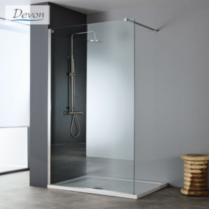 Σταθερό Πάνελ Καμπίνας Devon Iwis Walk-in Inox Brushed Ύψος 200cm | Σε 11 Διαστάσεις